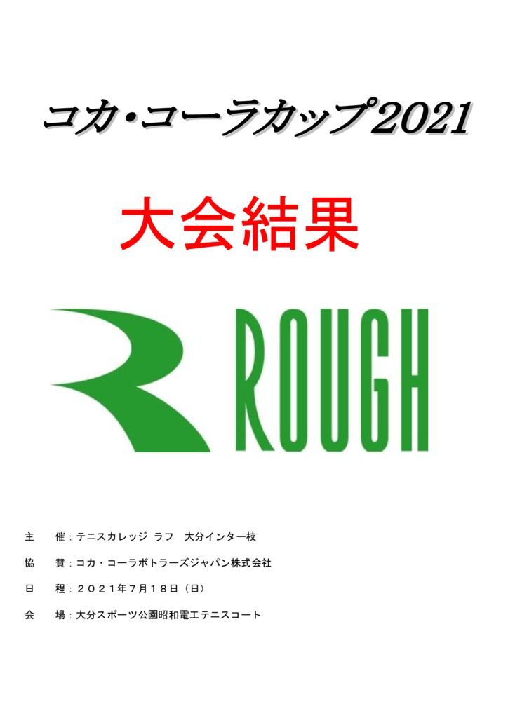 　コカ・コーラカップ2021　大会結果表紙のサムネイル